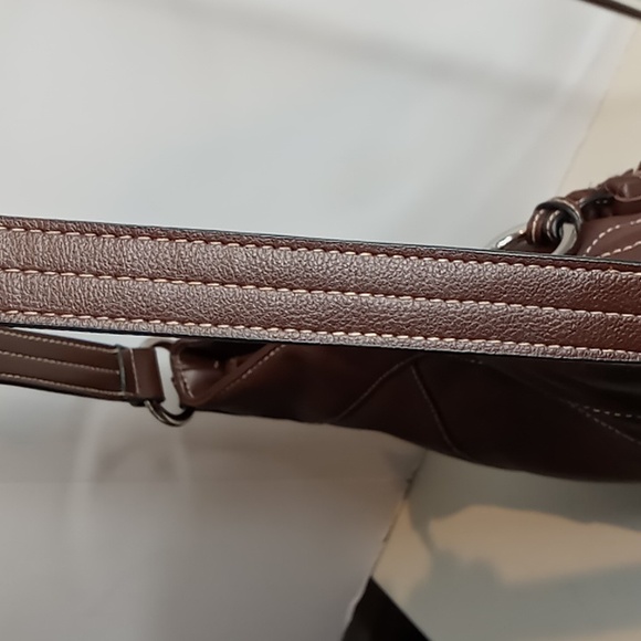 Sears- All Leather Shoulder Bag -Y2K/Bohemian/Minimalist- Brown - Picture 4 of 15